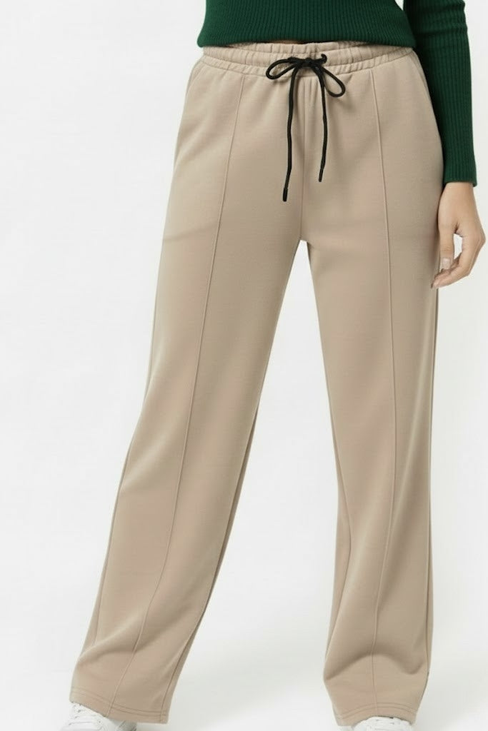 Beige Front Stitch Low Fit Trouser