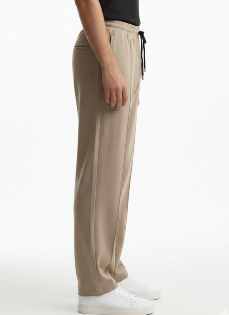 Beige Front Stitch Low Fit Trouser