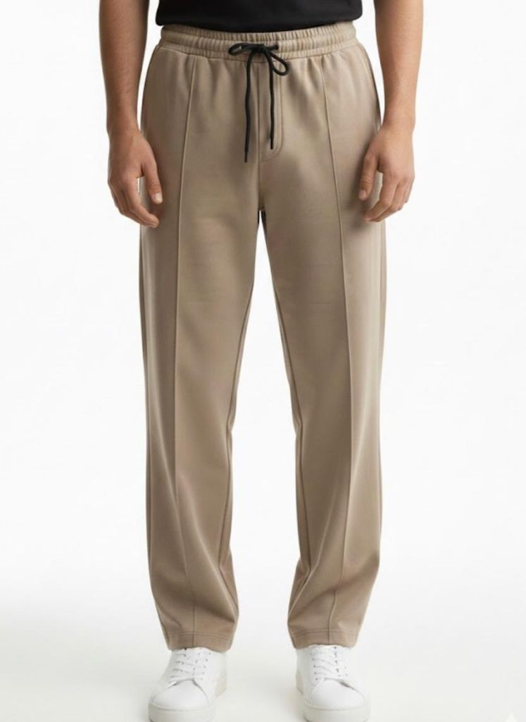 Beige Front Stitch Low Fit Trouser